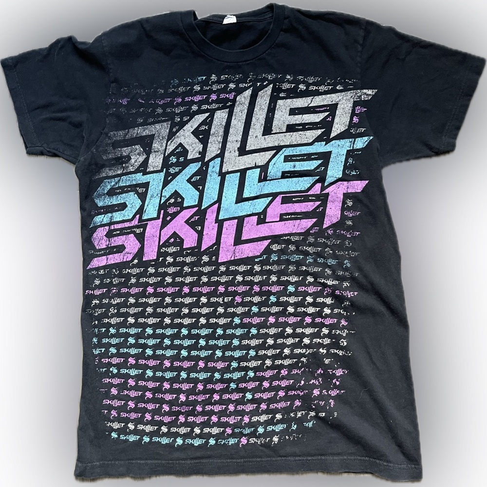 Vintage 90's SKILLET Concert T-shirt Neon Graphics, Rare!